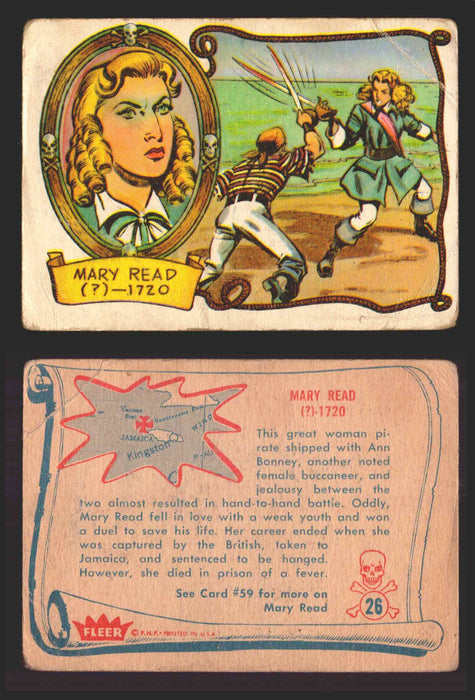 1961 Pirates Bold Vintage Trading Cards You Pick Singles #1-#66 Fleer 26   Mary Read  - TvMovieCards.com