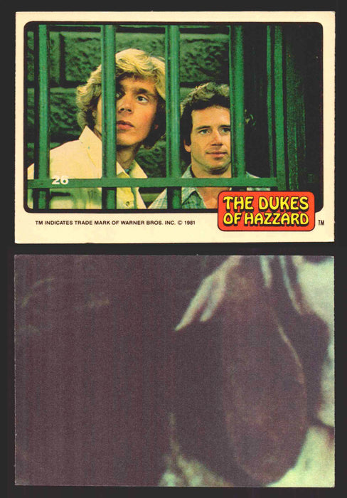 1981 Dukes of Hazzard Sticker Trading Cards You Pick Singles #1-#66 Donruss 26   Bo & Luke (Jail Scene)  - TvMovieCards.com