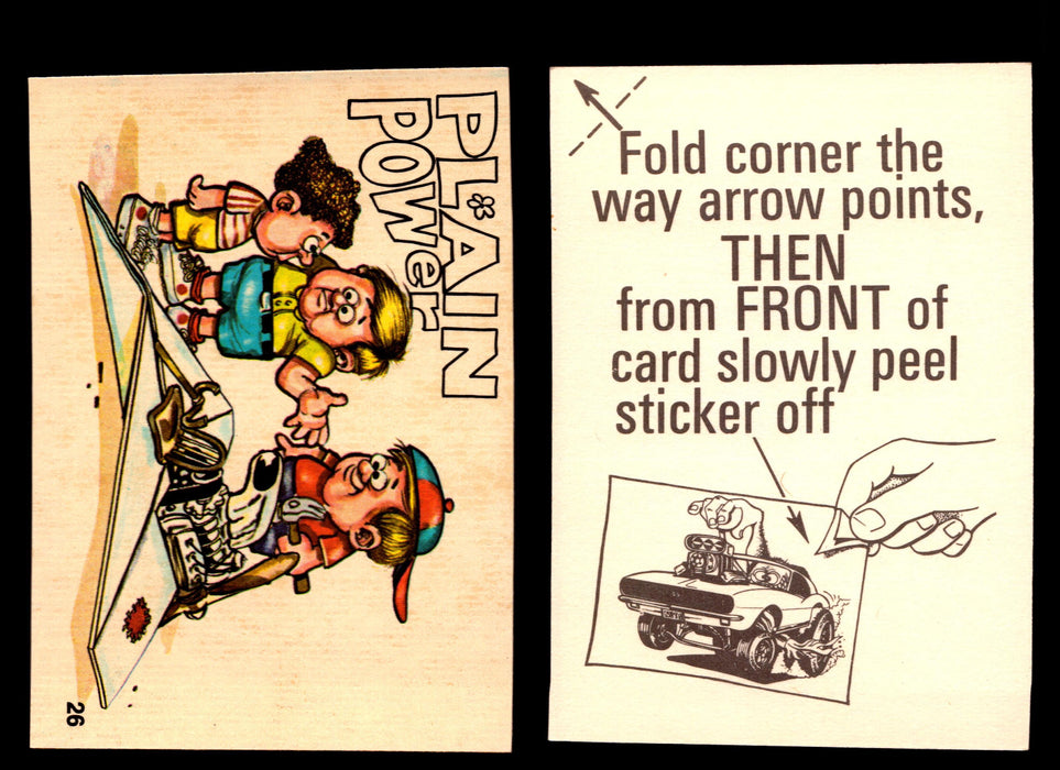 Fabulous Odd Rods Vintage Sticker Cards 1973 #1-#66 You Pick Singles #26   Plain Power  - TvMovieCards.com