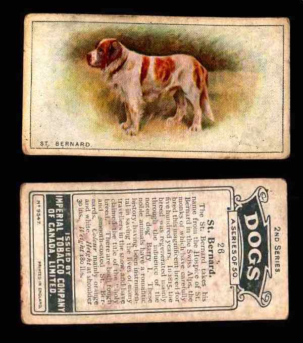 1925 Dogs 2nd Series Imperial Tobacco Vintage Trading Cards U Pick Singles #1-50 #26 St Bernard  - TvMovieCards.com
