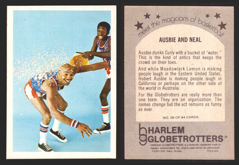 1971 Harlem Globetrotters Fleer Vintage Trading Card You Pick Singles #1-84 26 of 84   Ausbie and Neal  - TvMovieCards.com
