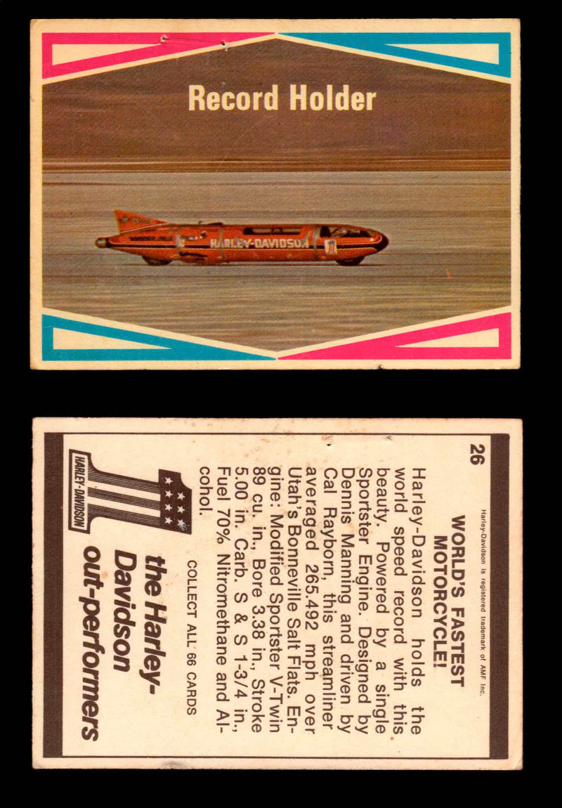 1972 Street Choppers & Hot Bikes Vintage Trading Card You Pick Singles #1-66 #26   Record Holder (pin holes)  - TvMovieCards.com