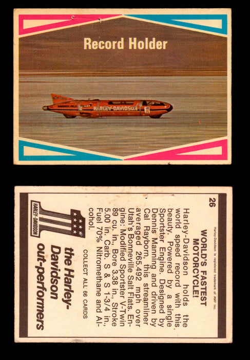 1972 Donruss Choppers & Hot Bikes Vintage Trading Card You Pick Singles #1-66 #26   Record Holder (pin holes)  - TvMovieCards.com
