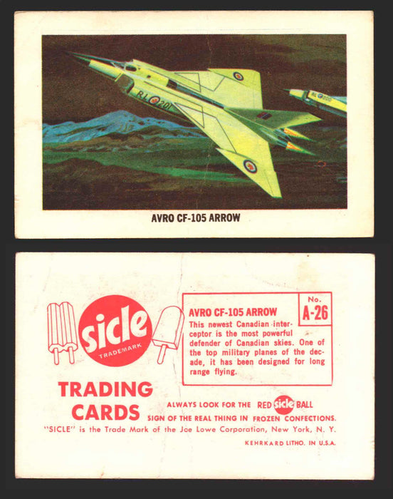 1959 Sicle Airplanes Joe Lowe Corp Vintage Trading Card You Pick Singles #1-#76 A-26	Avro CF-105 Arrow  - TvMovieCards.com