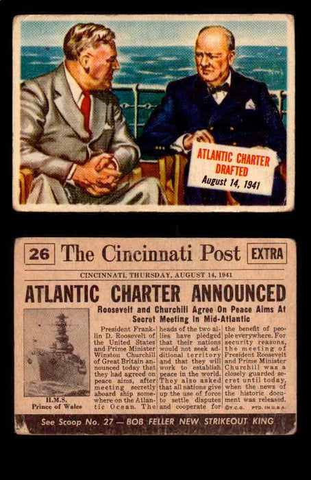 1954 Scoop Newspaper Series 1 Topps Vintage Trading Cards You Pick Singles #1-78 26   Atlantic Charter Drafted  - TvMovieCards.com