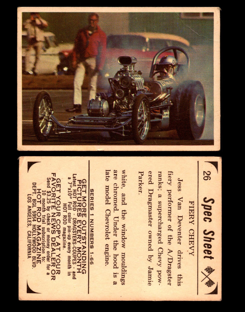 1965 Donruss Spec Sheet Vintage Hot Rods Trading Cards You Pick Singles #1-66 #26  - TvMovieCards.com