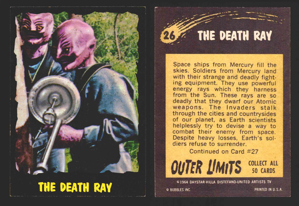 1964 Outer Limits Bubble Inc Vintage Trading Cards #1-50 You Pick Singles #26  - TvMovieCards.com