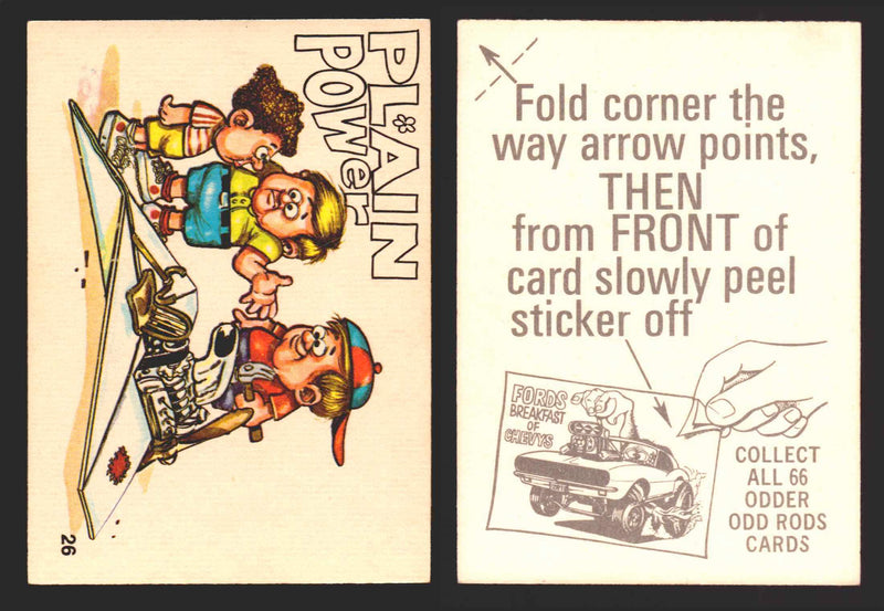 1970 Odder Odd Rods Donruss Vintage Trading Cards #1-66 You Pick Singles 26   Plain Power  - TvMovieCards.com
