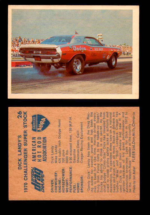 AHRA Official Drag Champs 1971 Fleer Canada Trading Cards You Pick Singles #1-63 26   Dick Landy's                                     1970 Challenger Super Stock  - TvMovieCards.com