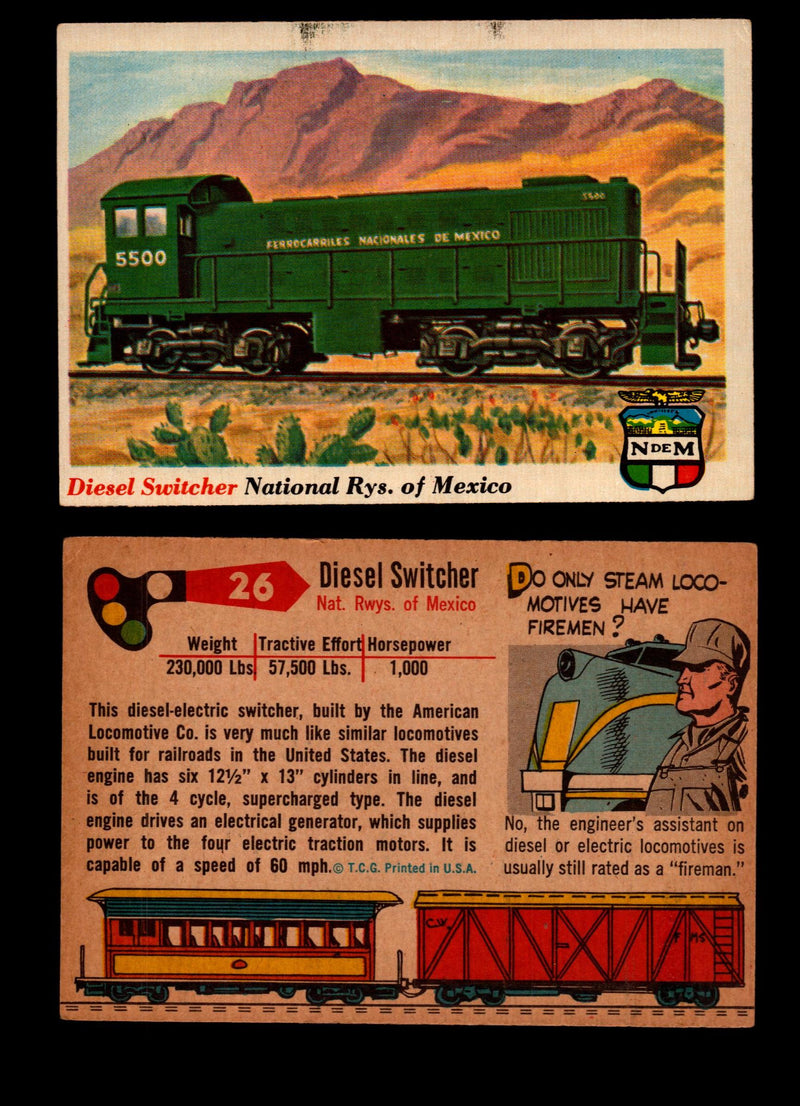 Rails And Sails 1955 Topps Vintage Card You Pick Singles #1-190 #26 Diesel Switcher  - TvMovieCards.com