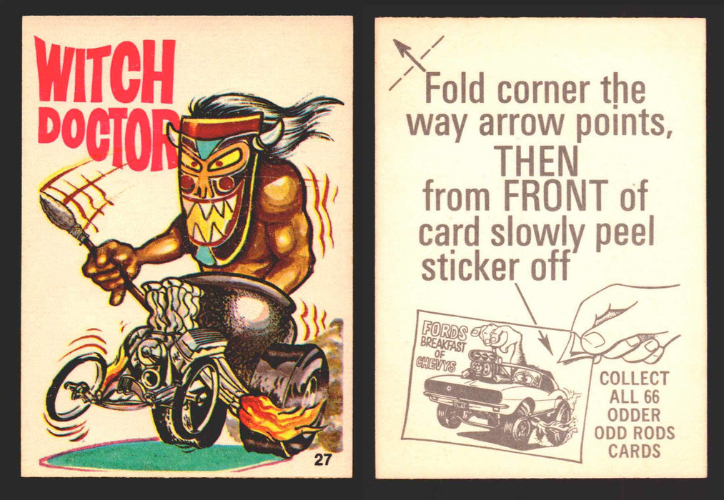 1970 Odder Odd Rods Donruss Vintage Trading Cards #1-66 You Pick Singles 27   Witch Doctor  - TvMovieCards.com