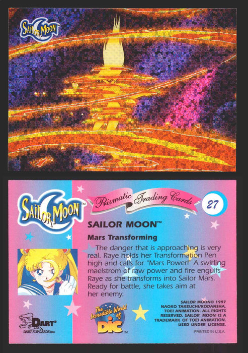 1997 Sailor Moon Prismatic You Pick Trading Card Singles #1-#72 No Cracks 27   Mars Transforming  - TvMovieCards.com