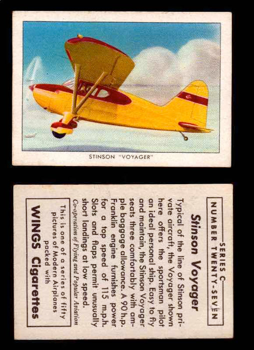 1942 Modern American Airplanes Series C Vintage Trading Cards Pick Singles #1-50 27	 	Stinson "Voyager"  - TvMovieCards.com