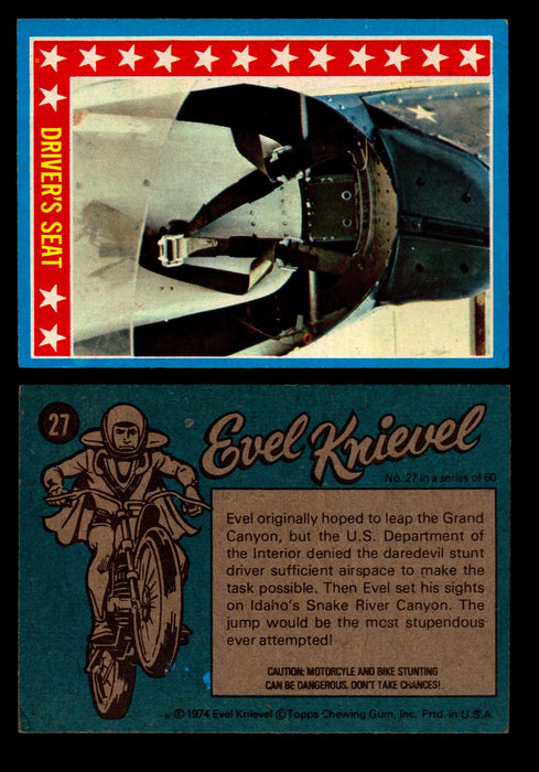 Evel Knievel Topps 1974 Vintage Trading Cards You Pick Singles #1-60 #27  - TvMovieCards.com