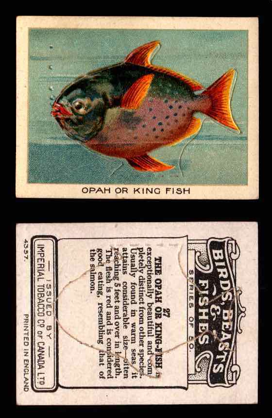1923 Birds, Beasts, Fishes C1 Imperial Tobacco Vintage Trading Cards Singles #27 Opah or King Fish  - TvMovieCards.com