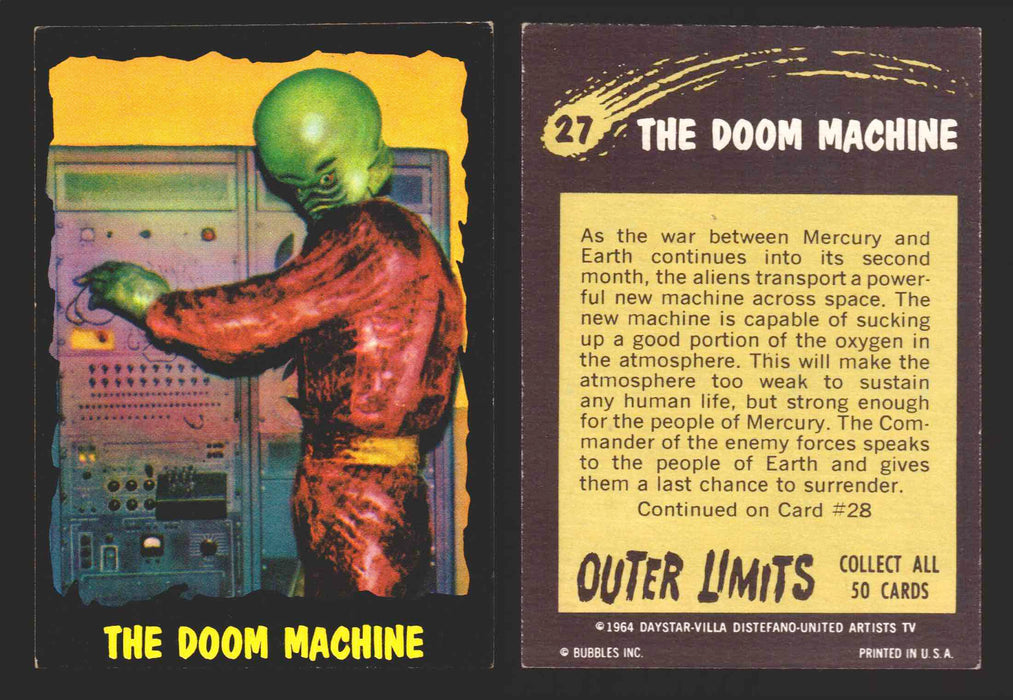 1964 Outer Limits Bubble Inc Vintage Trading Cards #1-50 You Pick Singles #27  - TvMovieCards.com