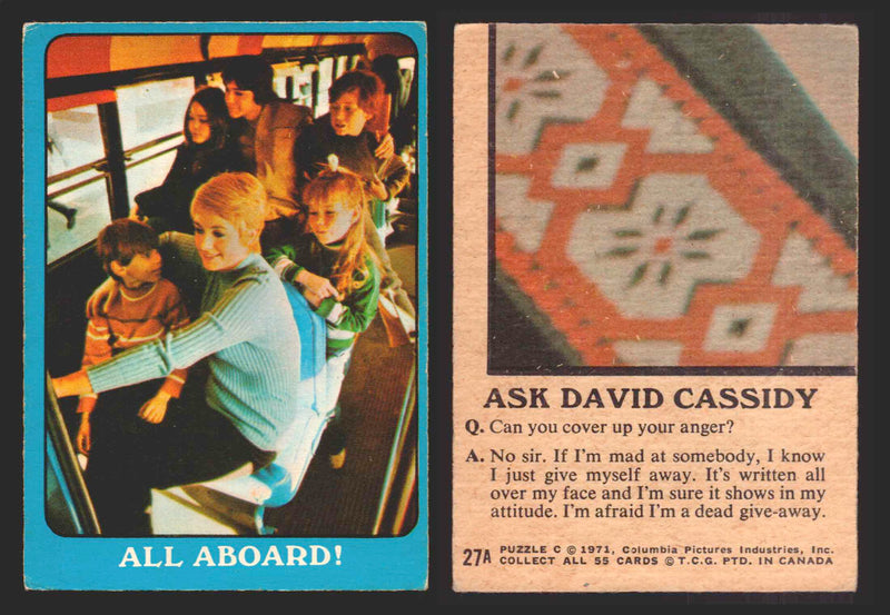 1971 The Partridge Family Series 2 Blue You Pick Single Cards #1-55 O-Pee-Chee 27A  - TvMovieCards.com