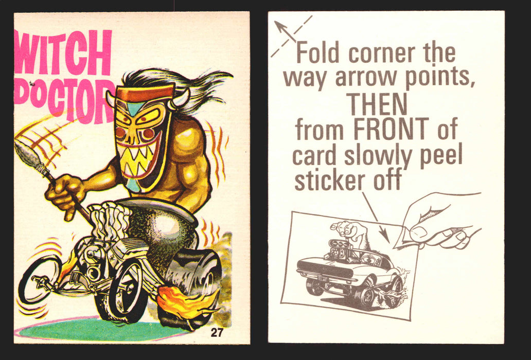 Fabulous Odd Rods Vintage Sticker Cards 1973 #1-#66 You Pick Singles #27 Witch Doctor  - TvMovieCards.com