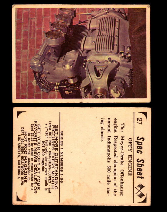 1965 Donruss Spec Sheet Vintage Hot Rods Trading Cards You Pick Singles #1-66 #27  - TvMovieCards.com