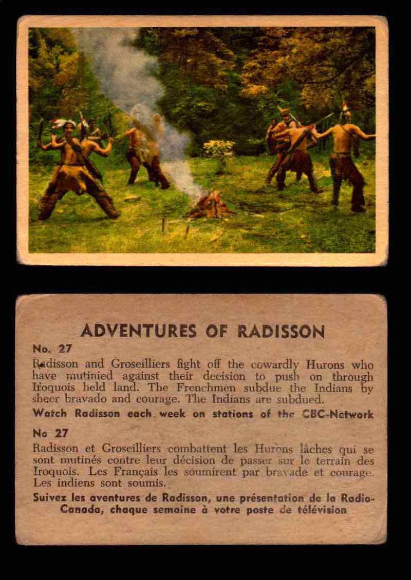 1957 Adventures of Radisson (Tomahawk) TV Vintage Card You Pick Singles #1-50 #27  - TvMovieCards.com