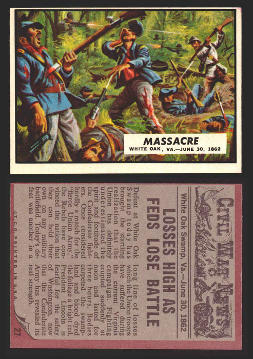 1962 Civil War News Topps TCG Trading Card You Pick Single Cards #1 - 88 27   Massacre  - TvMovieCards.com
