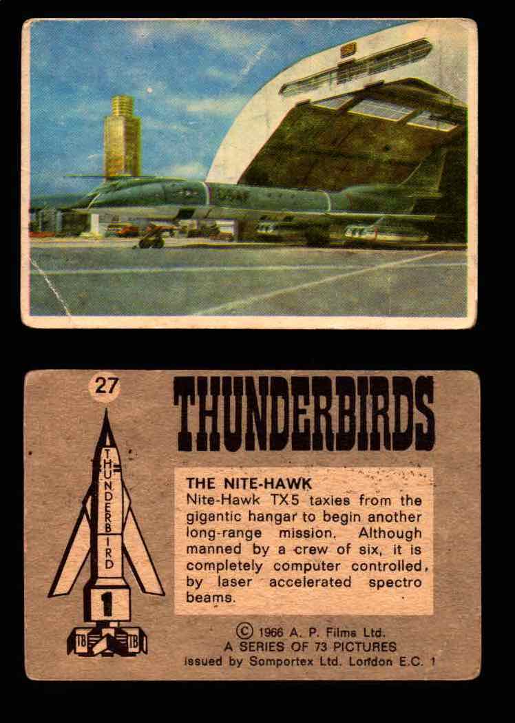 Thunderbirds Vintage Trading Card Singles #1-72 Somportex 1966 #27  - TvMovieCards.com