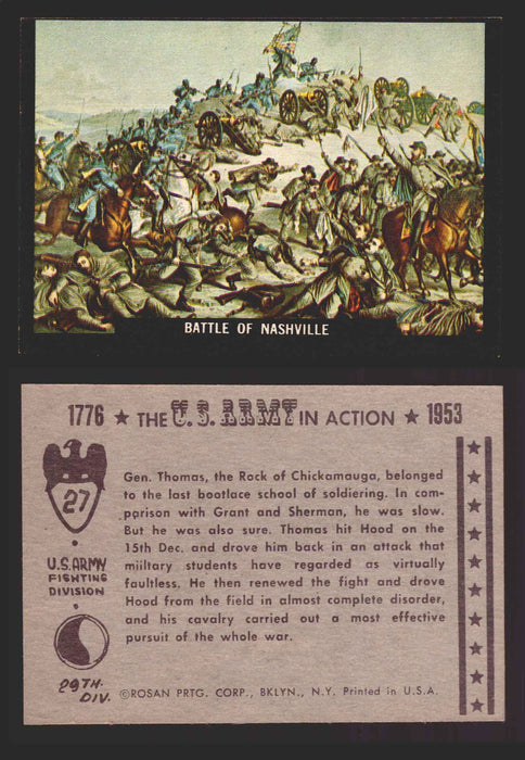 1961 The U.S. Army in Action 1776-1953 Trading Cards You Pick Singles #1-64 27   Battle of Nashville  - TvMovieCards.com
