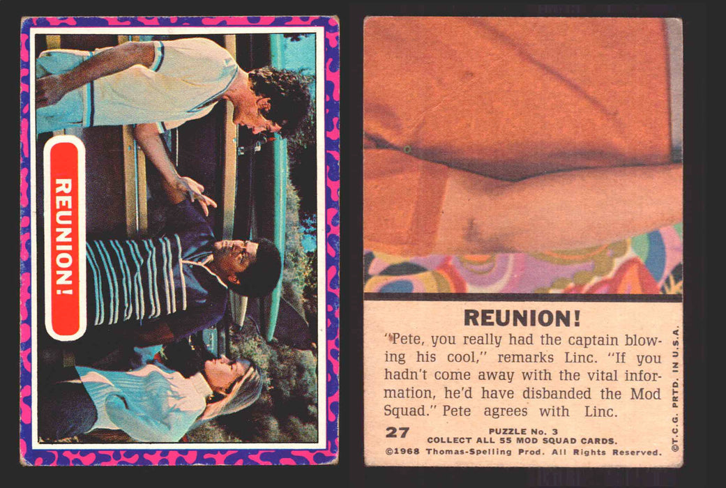 1969 The Mod Squad Vintage Trading Cards You Pick Singles #1-#55 Topps 27   Reunion! (creased)  - TvMovieCards.com