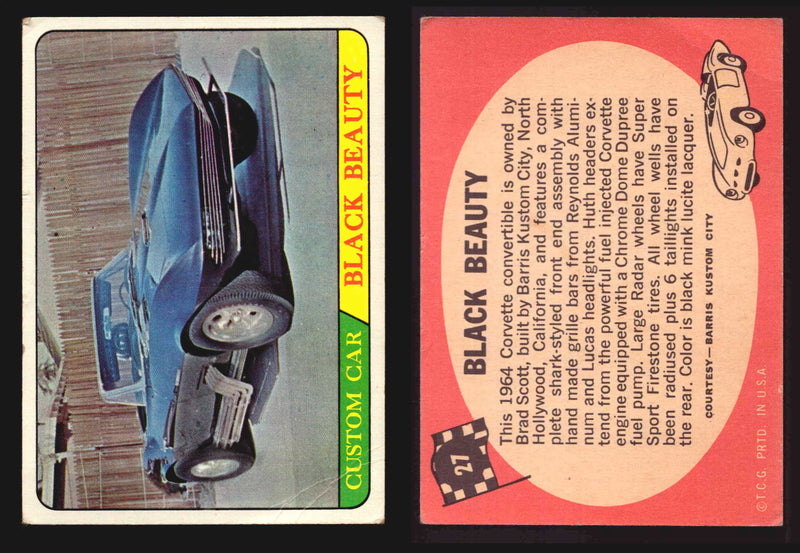 Hot Rods Topps 1968 George Barris Vintage Trading Cards #1-66 You Pick Singles #27 Black Beauty (creased corner)  - TvMovieCards.com