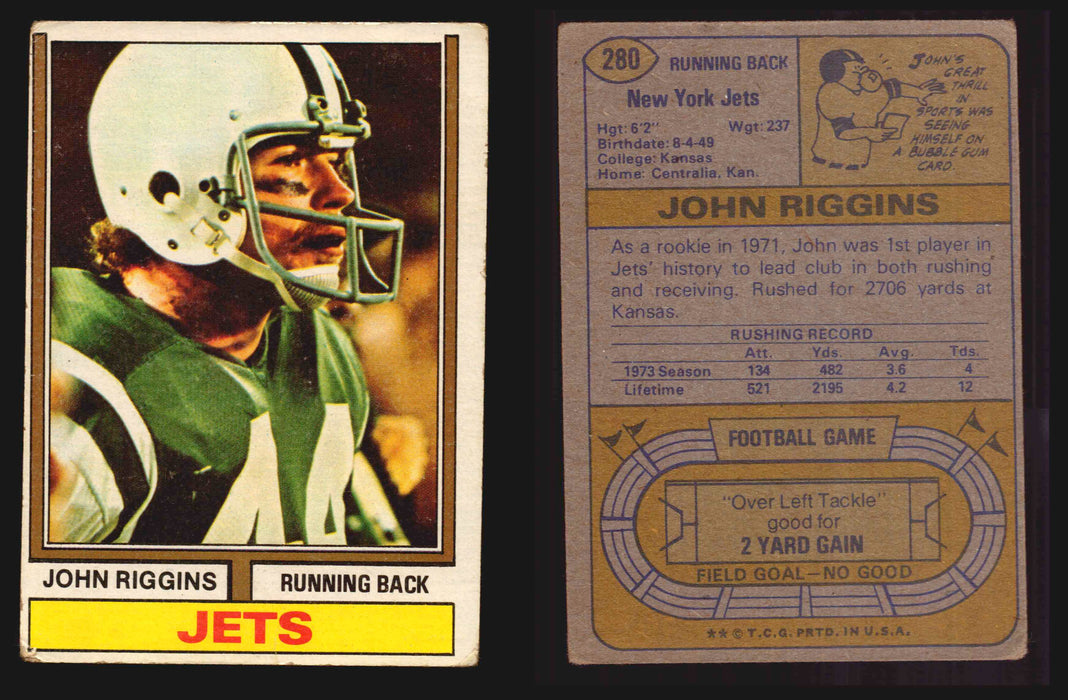 1974 Topps Football Trading Card You Pick Singles #1-#528 G/VG/EX #	280	John Riggins (HOF)  - TvMovieCards.com