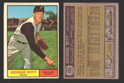 1961 Topps Baseball Trading Card You Pick Singles #200-#299 VG/EX #	286 George Witt - Pittsburgh Pirates  - TvMovieCards.com