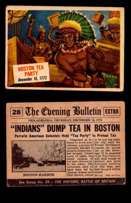 1954 Scoop Newspaper Series 1 Topps Vintage Trading Cards You Pick Singles #1-78 28   Boston Tea Party  - TvMovieCards.com