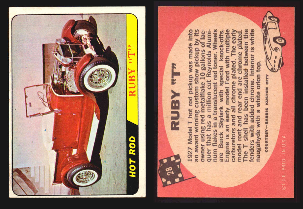 Hot Rods Topps 1968 George Barris Vintage Trading Cards #1-66 You Pick Singles #28 Ruby "T"  - TvMovieCards.com