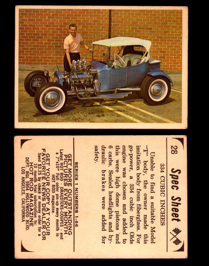 1965 Donruss Spec Sheet Vintage Hot Rods Trading Cards You Pick Singles #1-66 #28  - TvMovieCards.com
