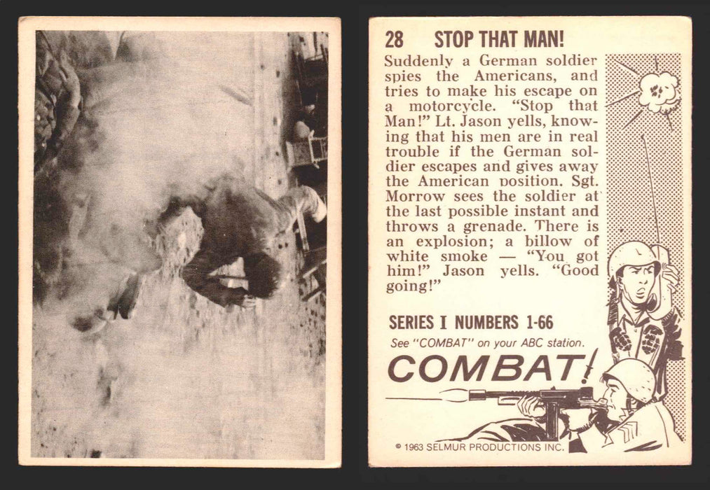 1963 Combat Series I Donruss Selmur Vintage Card You Pick Singles #1-66 28   Stop That Man!  - TvMovieCards.com