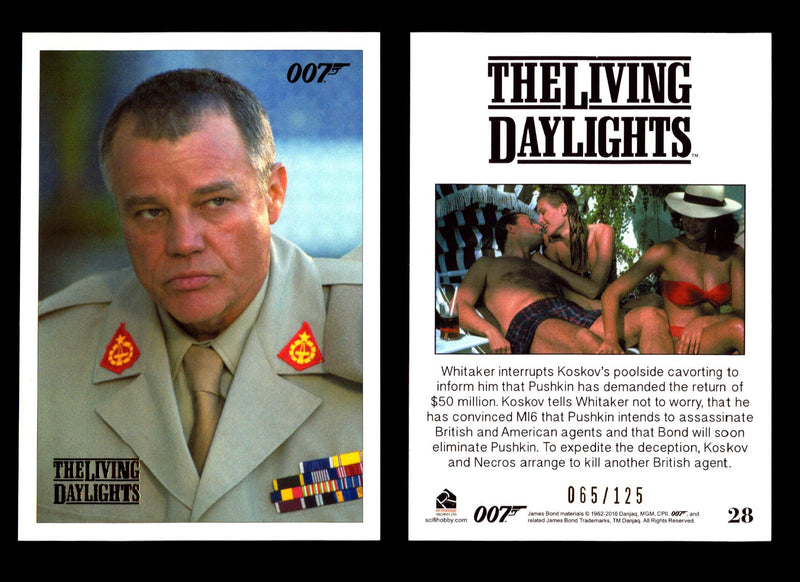 James Bond Archives The Living Daylights Gold Parallel Card You Pick Single 1-55 #28  - TvMovieCards.com