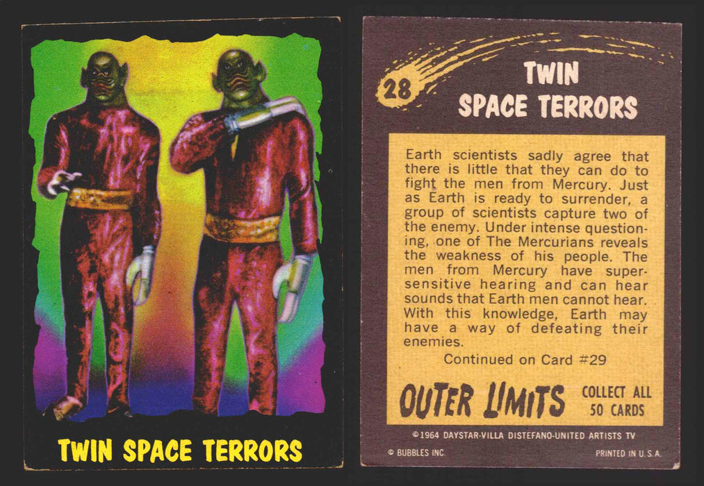 1964 Outer Limits Bubble Inc Vintage Trading Cards #1-50 You Pick Singles #28  - TvMovieCards.com
