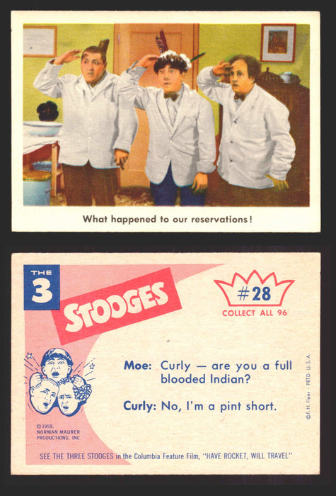 1959 Three 3 Stooges Fleer Vintage Trading Cards You Pick Singles #1-96 #28  - TvMovieCards.com