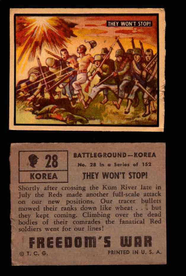 1950 Freedom's War Korea Topps Vintage Trading Cards You Pick Singles #1-100 #28  - TvMovieCards.com