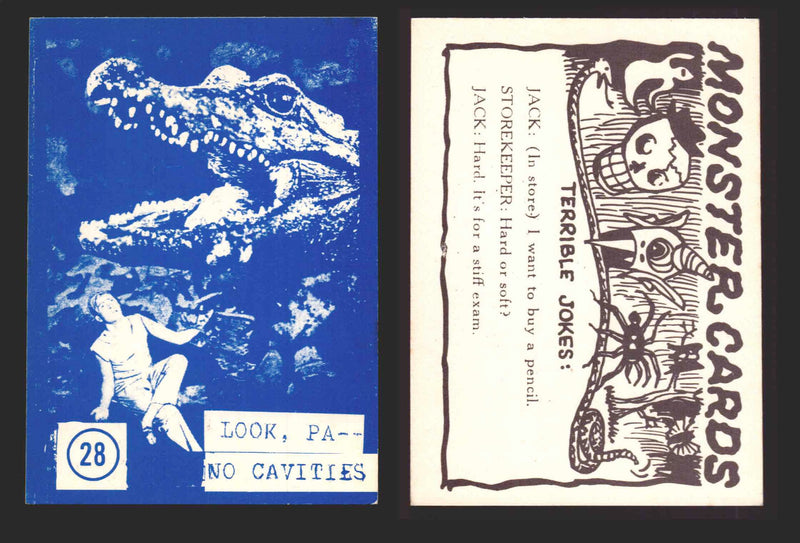 1965 Blue Monster Cards Vintage Trading Cards You Pick Singles #1-84 Rosen 28   Look    Pa--No Cavities  - TvMovieCards.com