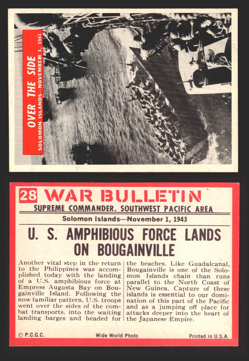 1965 War Bulletin Philadelphia Gum Vintage Trading Cards You Pick Singles #1-88 28   Over The Side  - TvMovieCards.com