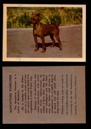 1957 Dogs Premiere Oak Man. R-724-4 Vintage Trading Cards You Pick Singles #1-42 #28 Miniature Pinscher  - TvMovieCards.com