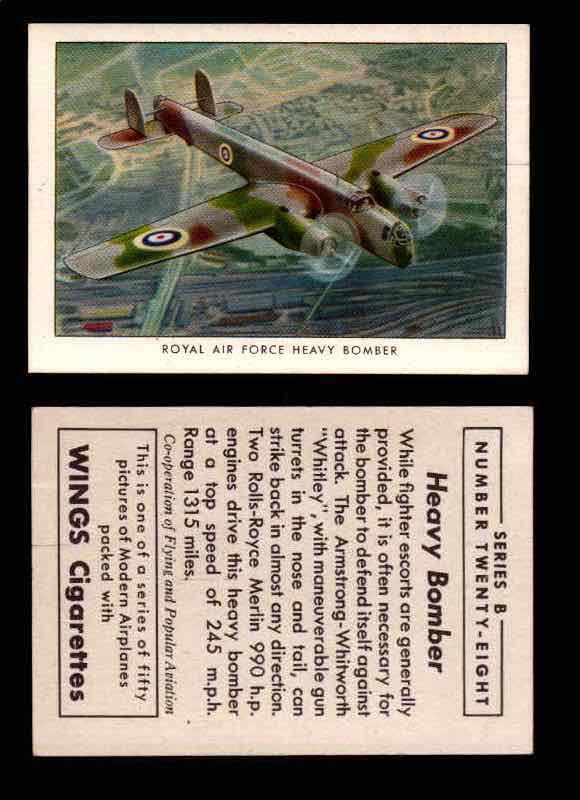 1941 Modern American Airplanes Series B Vintage Trading Cards Pick Singles #1-50 28	 	Royal Air Force Heavy Bomber  - TvMovieCards.com