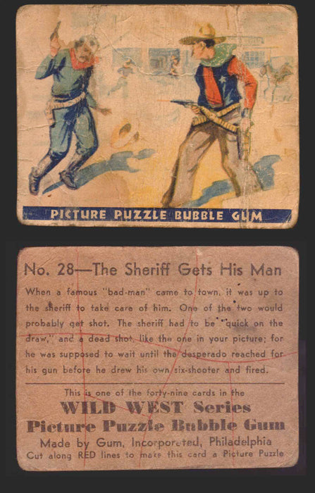Wild West Series Vintage Trading Card You Pick Singles #1-#49 Gum Inc. 1933 28   The Sheriff Gets His Man  - TvMovieCards.com