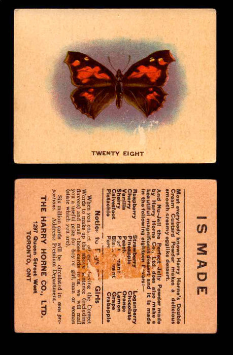 1925 Harry Horne Butterflies FC2 Vintage Trading Cards You Pick Singles #1-50 #28  - TvMovieCards.com