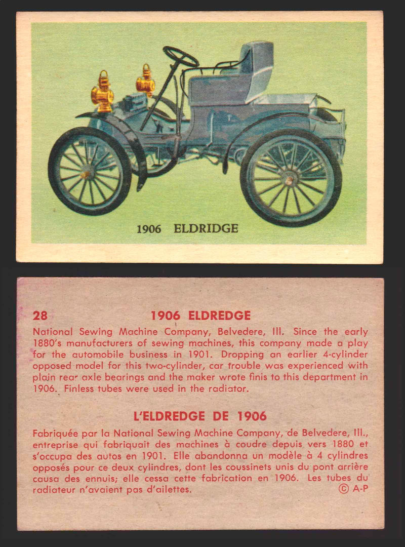 1959 Parkhurst Old Time Cars Vintage Trading Card You Pick Singles #1-64 V339-16 28	1906 Eldredge  - TvMovieCards.com