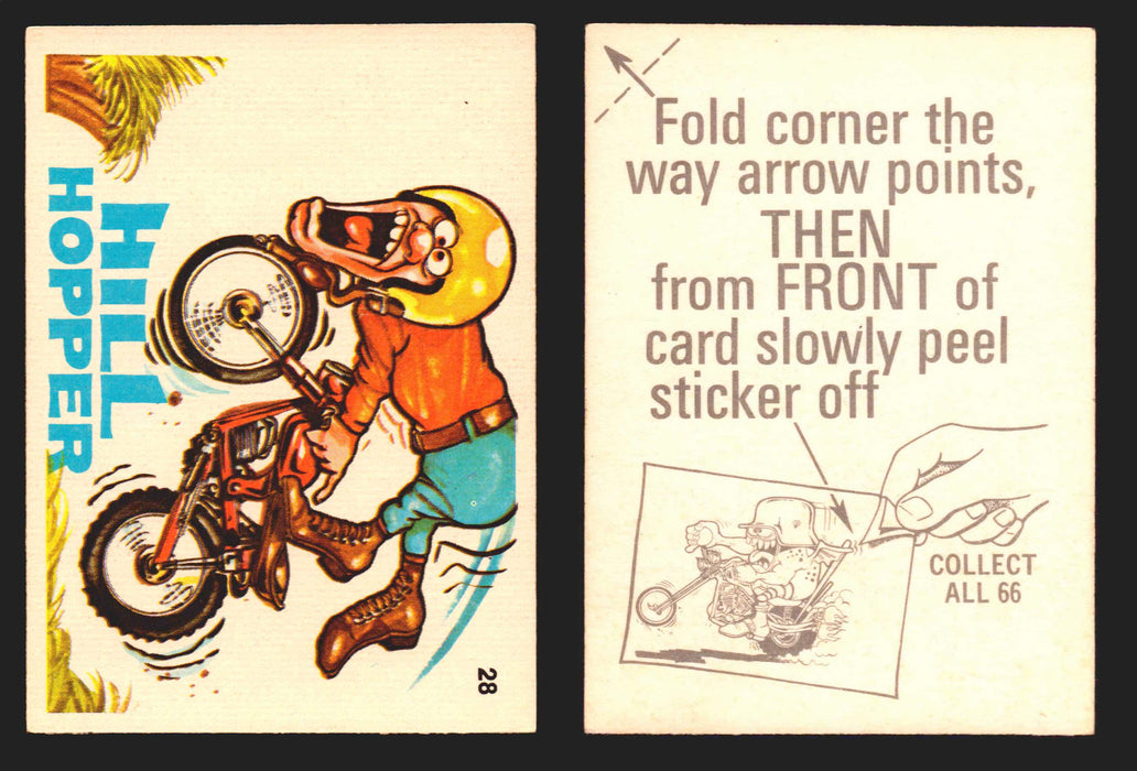 1972 Silly Cycles Donruss Vintage Trading Cards #1-66 You Pick Singles #28 Hill Hopper  - TvMovieCards.com