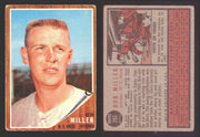 1962 Topps Baseball Trading Card You Pick Singles #200-#299 VG/EX #	293 Bob Miller - New York Mets  - TvMovieCards.com
