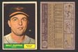 1961 Topps Baseball Trading Card You Pick Singles #200-#299 VG/EX #	295 Milt Pappas - Baltimore Orioles  (creased)  - TvMovieCards.com