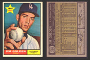 1961 Topps Baseball Trading Card You Pick Singles #200-#299 VG/EX #	298 Jim Golden - Los Angeles Dodgers RC  - TvMovieCards.com